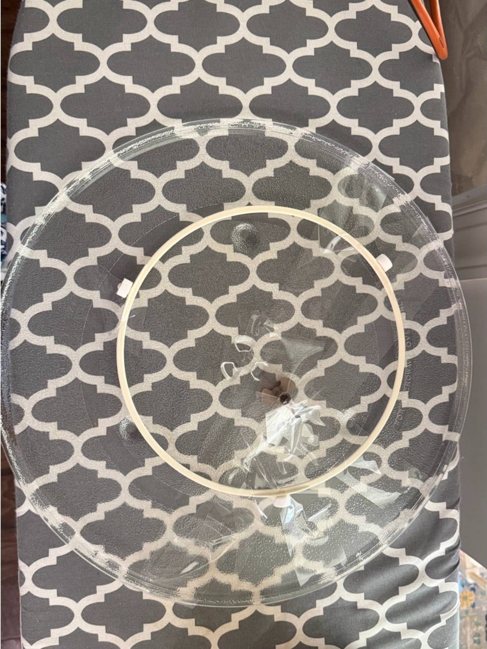 Microwave turntable glass plate turn tray and center piece 3 pcs